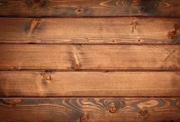 Natural oak wood background. Old floor wooden pattern. Timber plank surface wall for vintage grunge wallpaper. Dark grain panel board table with copy space. Abstract desk Natural concept. © Maksym