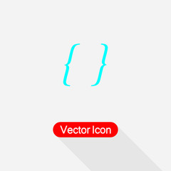 Curly Bracket Icon, Quote Sign Vector Illustration Eps10