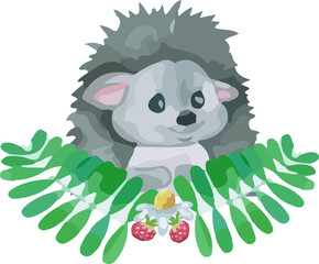 cut animal with leaf illustration