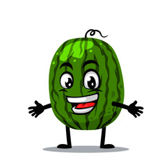 Vector illustration of watermelon mascot or character