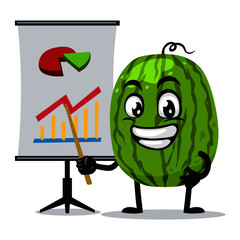 Vector illustration of watermelon mascot or character