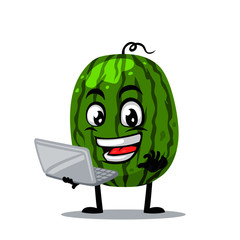 Vector illustration of watermelon mascot or character