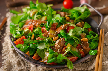 Thai salad with grilled chicken