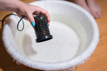 ion electrode for detox foot bath and clearing in spa salon