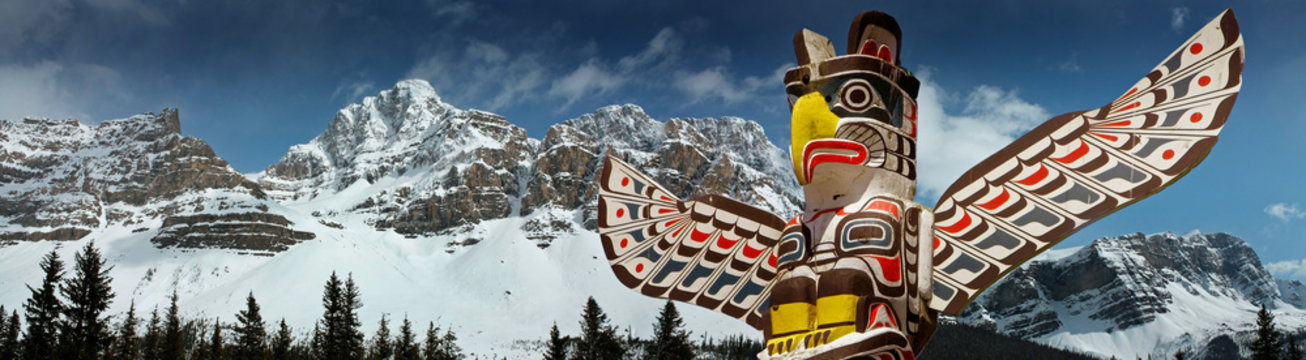 First Nation Totem pole, British Columbia , Canada