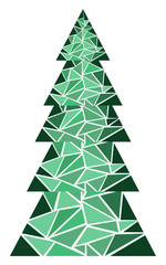 Mosaic Christmas Tree vector illustration for Holiday design.