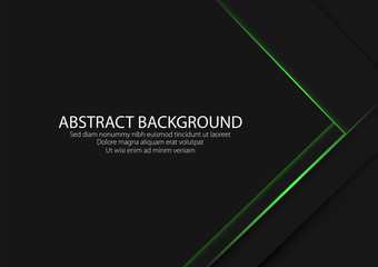 vector dark abstract modern background texture overlap layers effect with green light line decoration