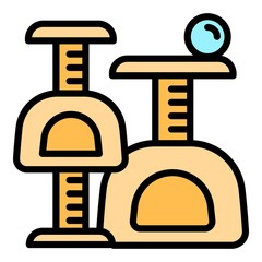 Soft cat play house icon. Outline soft cat play house vector icon for web design isolated on white background