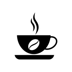Coffee cup icon vector design illustration. Cup of Coffee icon vector isolated on white background. Simple Coffee Cup design for Logo, web icon, sign and symbol vector illustration template.