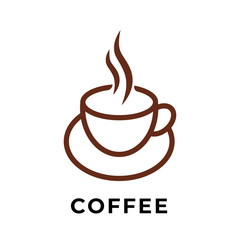 Coffee cup icon vector design illustration. Cup of Coffee icon vector isolated on white background. Simple Coffee Cup design for Logo, web icon, sign and symbol vector illustration template.