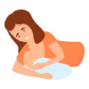 Bed breast feeding icon. Cartoon of bed breast feeding vector icon for web design isolated on white background