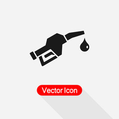 Fuel Icon, Gasoline Pump Nozzle Icon Vector Illustration Eps10