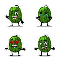 Vector illustration of watermelon mascot or character