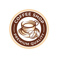 Coffee Logo design vector illustration. Retro Vintage Coffee Logo vector design concept for cafe and restaurant emblem. Coffee Shop vector design for Logo, icon, label, badge, sign and symbol.