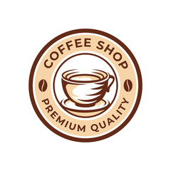 Coffee Logo design vector illustration. Retro Vintage Coffee Logo vector design concept for cafe and restaurant emblem. Coffee Shop vector design for Logo, icon, label, badge, sign and symbol.