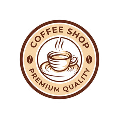 Coffee Logo design vector illustration. Retro Vintage Coffee Logo vector design concept for cafe and restaurant emblem. Coffee Shop vector design for Logo, icon, label, badge, sign and symbol.