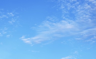 Beautiful Blue Sky with Fluffy White Clouds