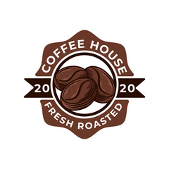 Coffee Logo design vector illustration. Retro Vintage Coffee Logo vector design concept for cafe and restaurant emblem. Coffee Shop vector design for Logo, icon, label, badge, sign and symbol.