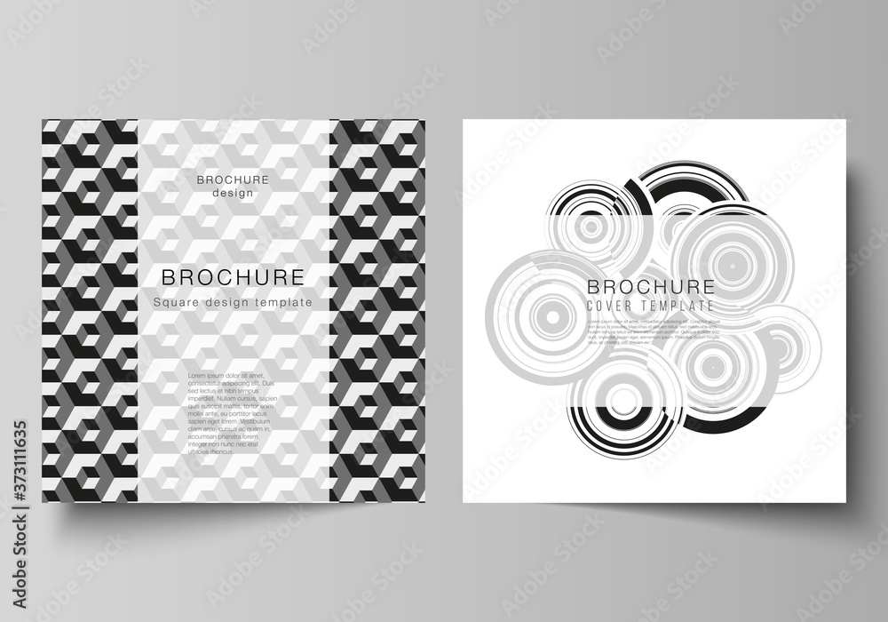 Poster the minimal vector layout of two square format covers design templates for brochure, flyer, magazine