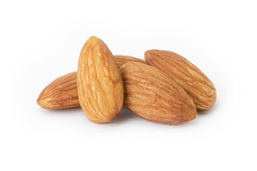 almonds on white background