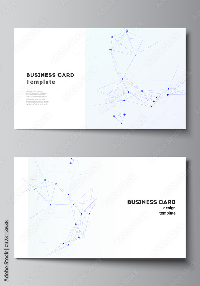 Poster vector layout of two creative business cards design templates, horizontal template vector design. bl