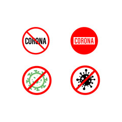 Vector illustration of Stop Corona virus or Covid 19 logo.