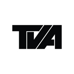 Letter TVA simple monogram logo design 