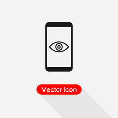 Eye In Mobile Phone Icon Vector Illustration Eps10