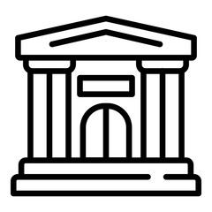 Ballet building icon. Outline ballet building vector icon for web design isolated on white background