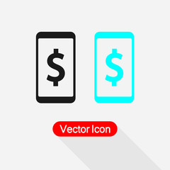 Mobile Phone With Dollar Icon Vector Illustration Eps10