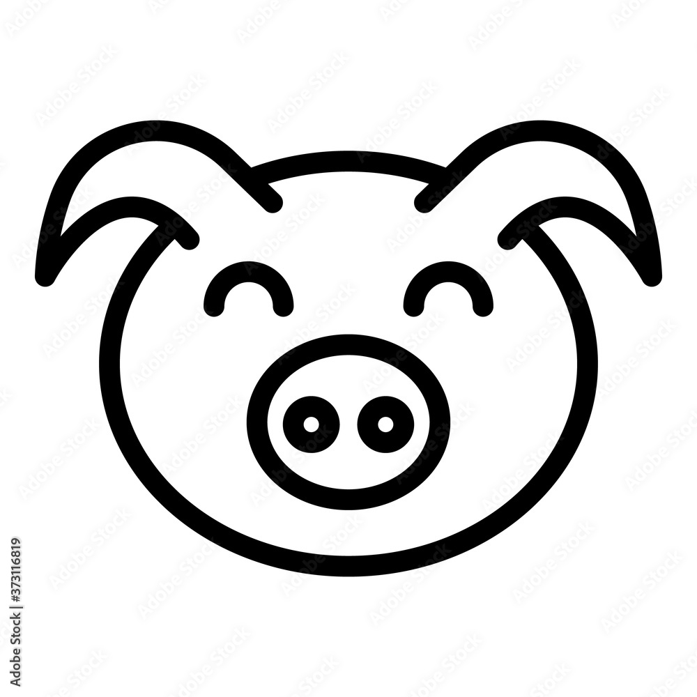 Aufkleber head pig icon. outline head pig vector icon for web design isolated on white background