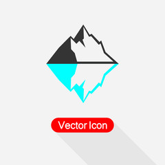 Mountain With Lake shadow Icon Vector Illustration Eps10