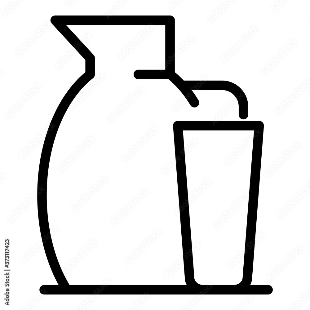 Aufkleber milk pitcher icon. outline milk pitcher vector icon for web design isolated on white background