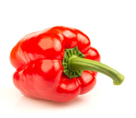 Red Bell pepper isolated on white background
