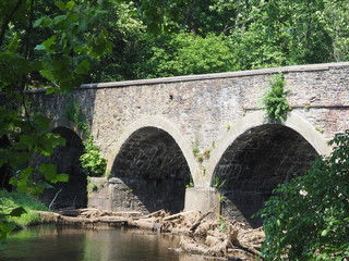 This bridge was built long ago and the arches are visible.