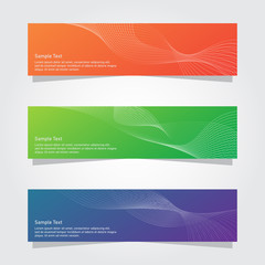 Naklejka premium modern banner set colorful wave style