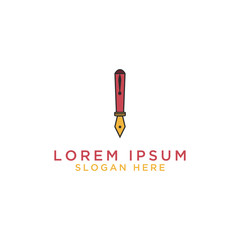 Pen logo icon design template