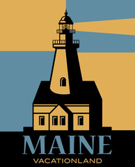 Abstract lighthouse - Maine, Vacationland, United States