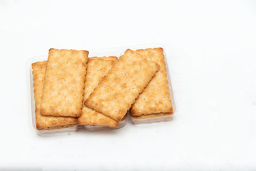 Biscuits on a white background.