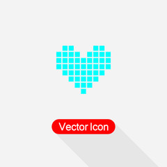Pixel Heart Icon, Heart Icon Vector Illustration Eps10