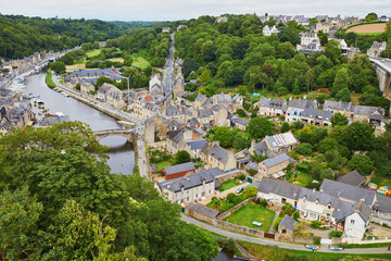 Fototapeta na wymiar Scenic view of Dinan and the river Rance, Brittany, France