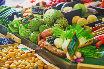 Fresh healthy bio vegetables on farmer agricultural market