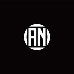 A N initial logo modern isolated with circle template