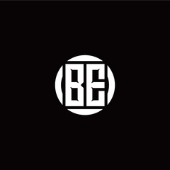B E initial logo modern isolated with circle template