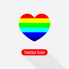 Rainbow Heart Icon, LGBT Community Icon vector illustration Eps10