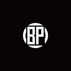 B P initial logo modern isolated with circle template