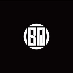 B Q initial logo modern isolated with circle template