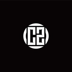C Z initial logo modern isolated with circle template