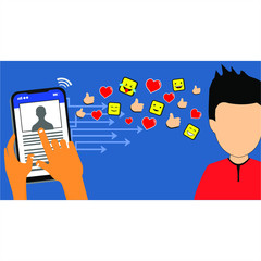 various social media icons from phones related to humans, love, emoji, like