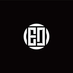 E D initial logo modern isolated with circle template